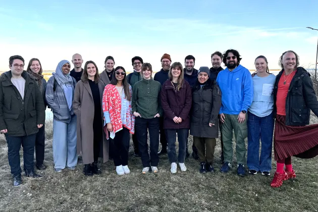 Group photo by the sea